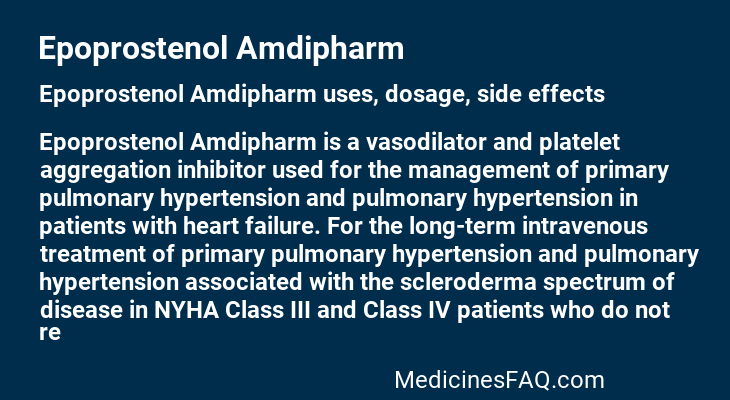 Epoprostenol Amdipharm