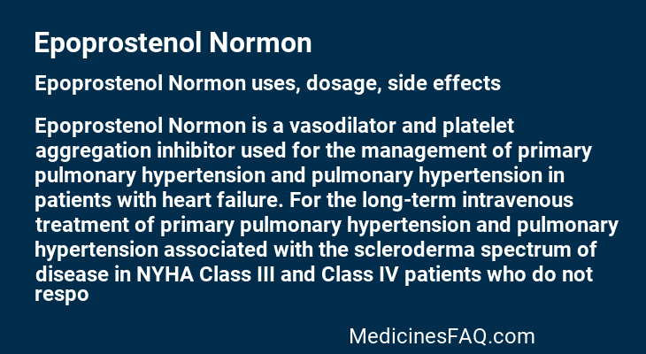 Epoprostenol Normon