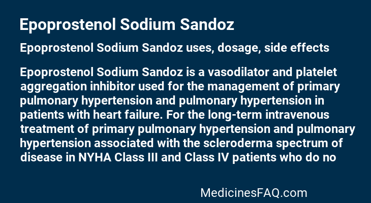 Epoprostenol Sodium Sandoz