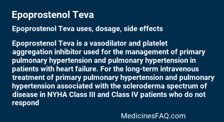 Epoprostenol Teva