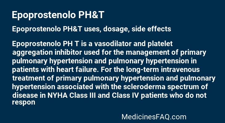 Epoprostenolo PH&T