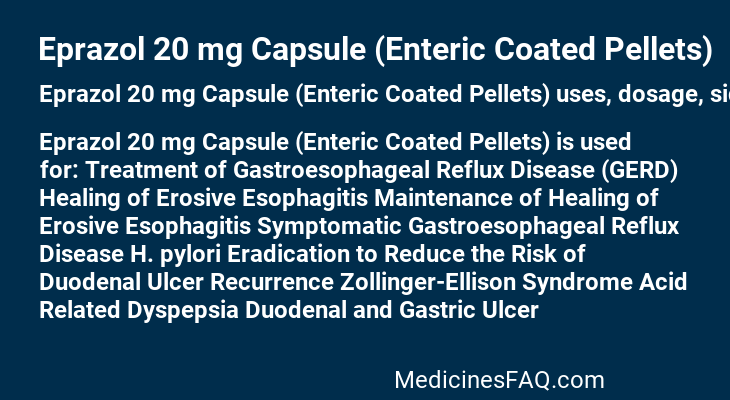 Eprazol 20 mg Capsule (Enteric Coated Pellets)