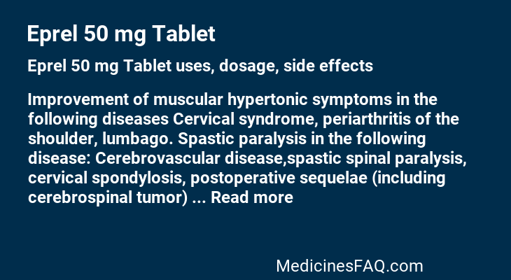 Eprel 50 mg Tablet