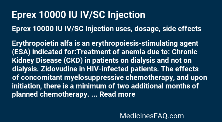 Eprex 10000 IU IV/SC Injection