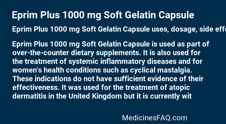 Eprim Plus 1000 mg Soft Gelatin Capsule