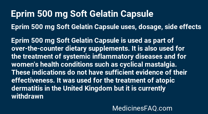 Eprim 500 mg Soft Gelatin Capsule