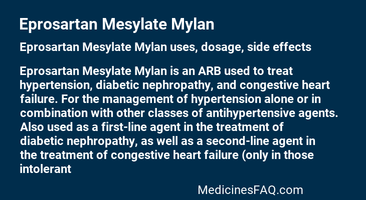 Eprosartan Mesylate Mylan