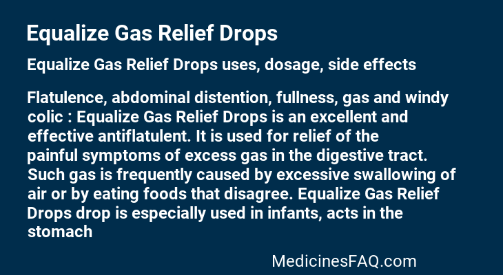 Equalize Gas Relief Drops