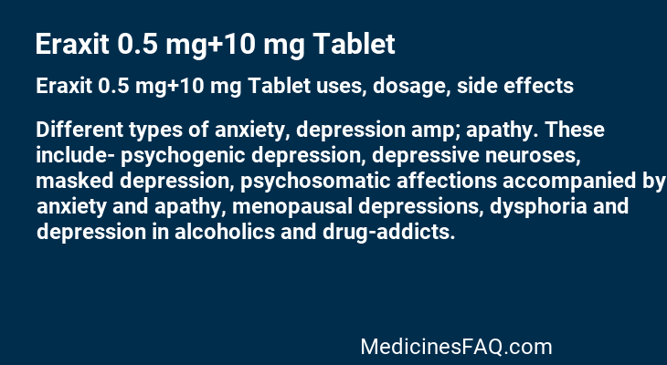 Eraxit 0.5 mg+10 mg Tablet