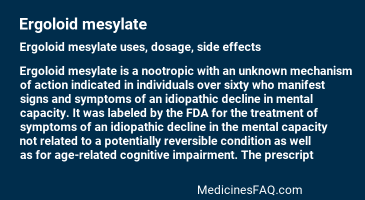 Ergoloid mesylate