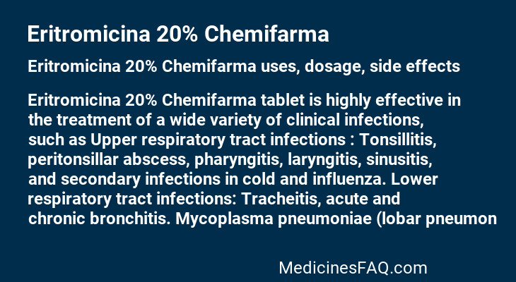 Eritromicina 20% Chemifarma