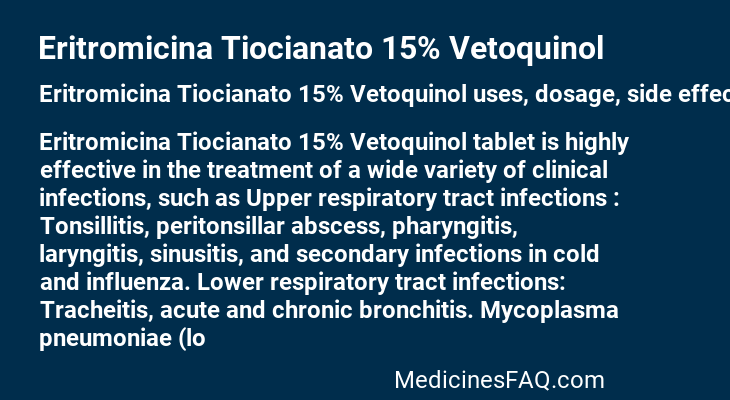 Eritromicina Tiocianato 15% Vetoquinol