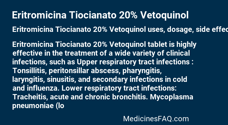 Eritromicina Tiocianato 20% Vetoquinol