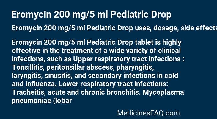 Eromycin 200 mg/5 ml Pediatric Drop