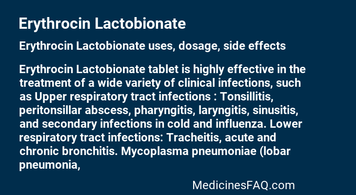 Erythrocin Lactobionate