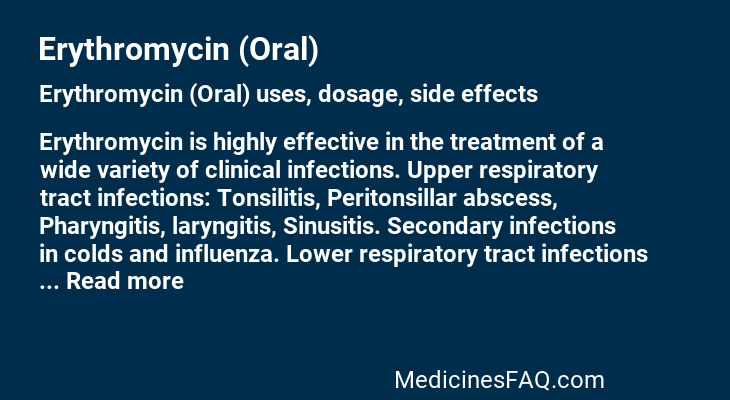 Erythromycin (Oral)