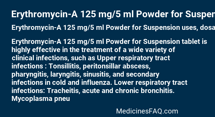 Erythromycin-A 125 mg/5 ml Powder for Suspension