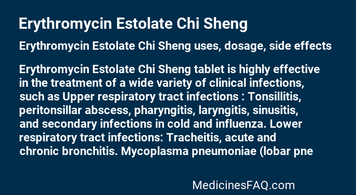 Erythromycin Estolate Chi Sheng