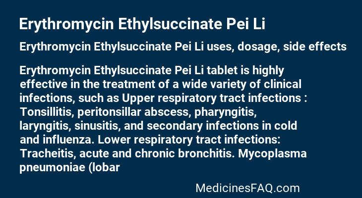 Erythromycin Ethylsuccinate Pei Li