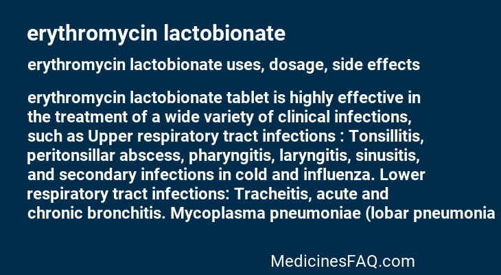 erythromycin lactobionate