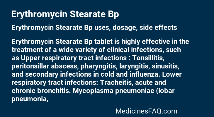Erythromycin Stearate Bp