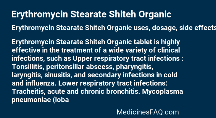 Erythromycin Stearate Shiteh Organic