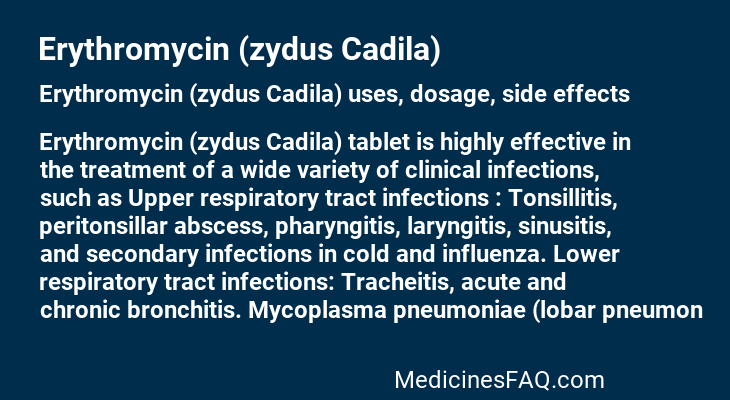 Erythromycin (zydus Cadila)