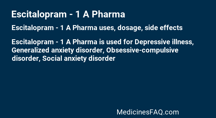 Escitalopram - 1 A Pharma