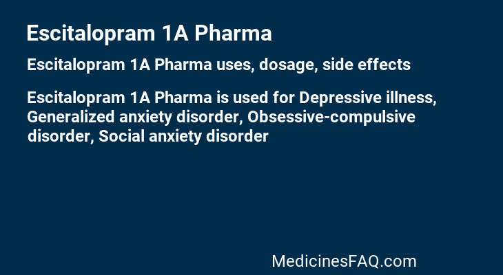 Escitalopram 1A Pharma