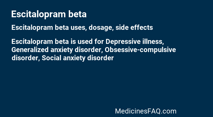 Escitalopram beta