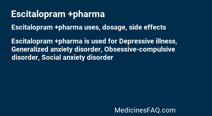 Escitalopram +pharma