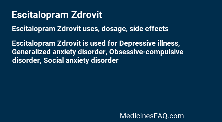 Escitalopram Zdrovit