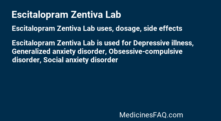 Escitalopram Zentiva Lab