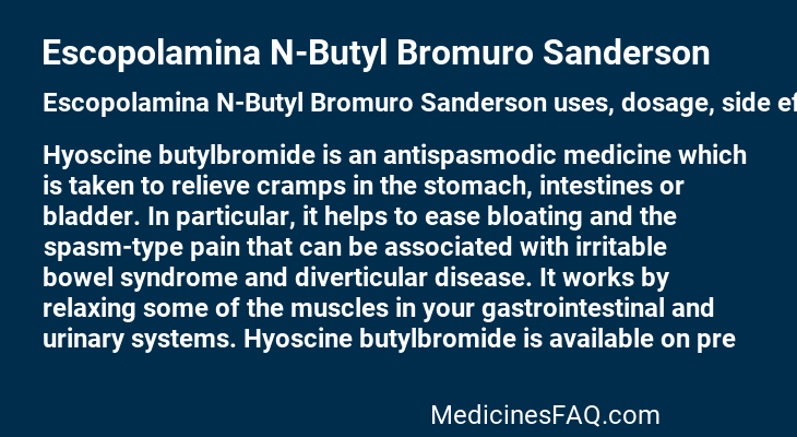 Escopolamina N-Butyl Bromuro Sanderson