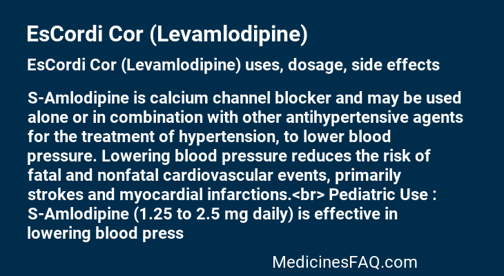 EsCordi Cor (Levamlodipine)