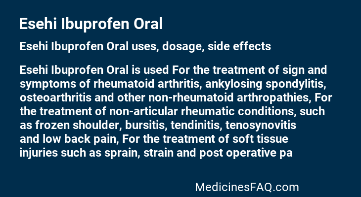 Esehi Ibuprofen Oral
