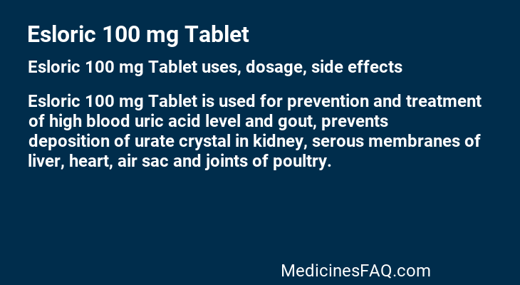 Esloric 100 mg Tablet