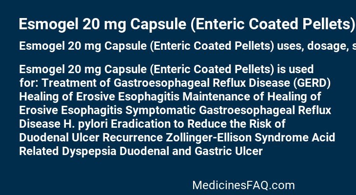 Esmogel 20 mg Capsule (Enteric Coated Pellets)