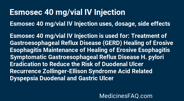 Esmosec 40 mg/vial IV Injection