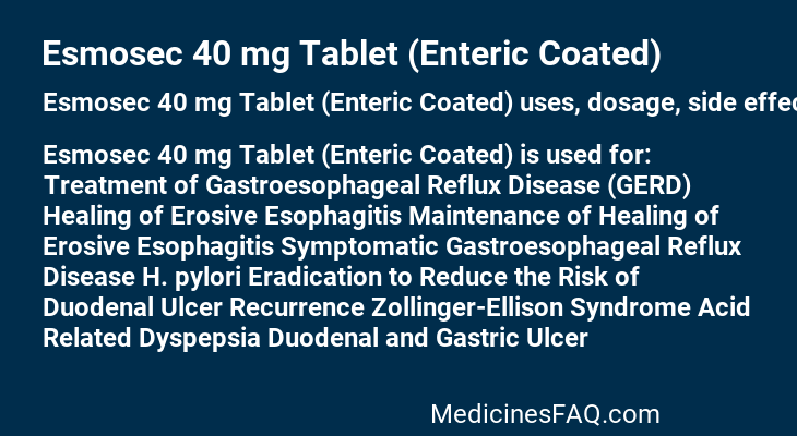 Esmosec 40 mg Tablet (Enteric Coated)