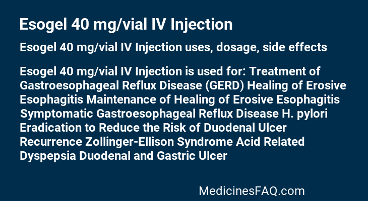 Esogel 40 mg/vial IV Injection