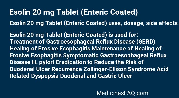 Esolin 20 mg Tablet (Enteric Coated)