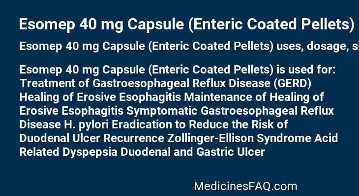 Esomep 40 mg Capsule (Enteric Coated Pellets)