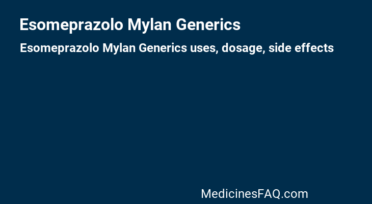 Esomeprazolo Mylan Generics