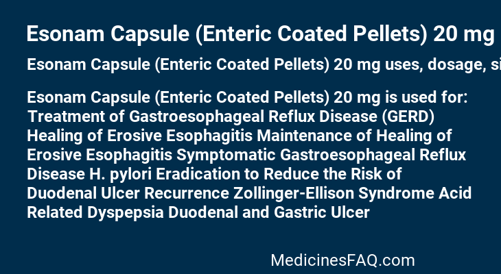 Esonam Capsule (Enteric Coated Pellets) 20 mg