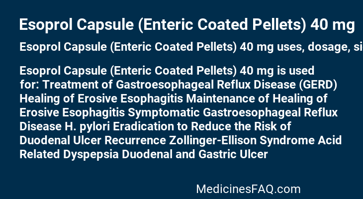 Esoprol Capsule (Enteric Coated Pellets) 40 mg