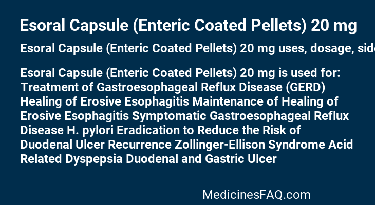 Esoral Capsule (Enteric Coated Pellets) 20 mg