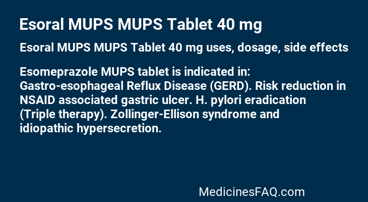 Esoral MUPS MUPS Tablet 40 mg