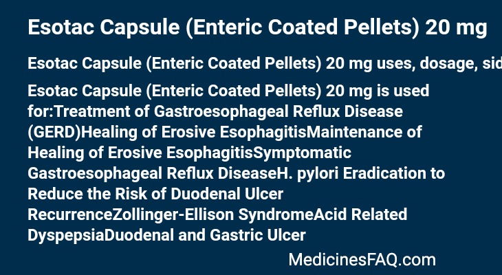 Esotac Capsule (Enteric Coated Pellets) 20 mg