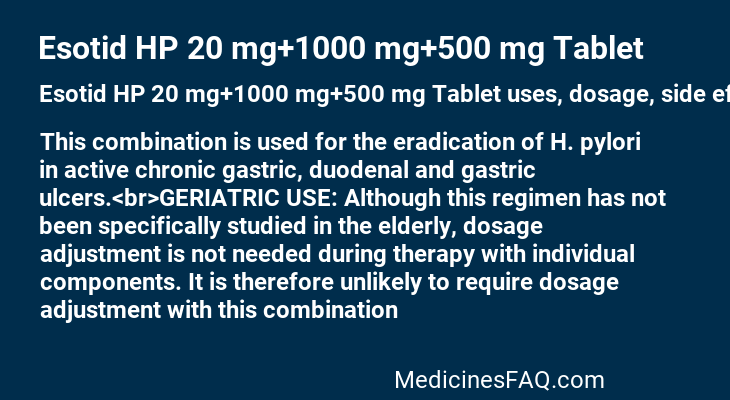 Esotid HP 20 mg+1000 mg+500 mg Tablet